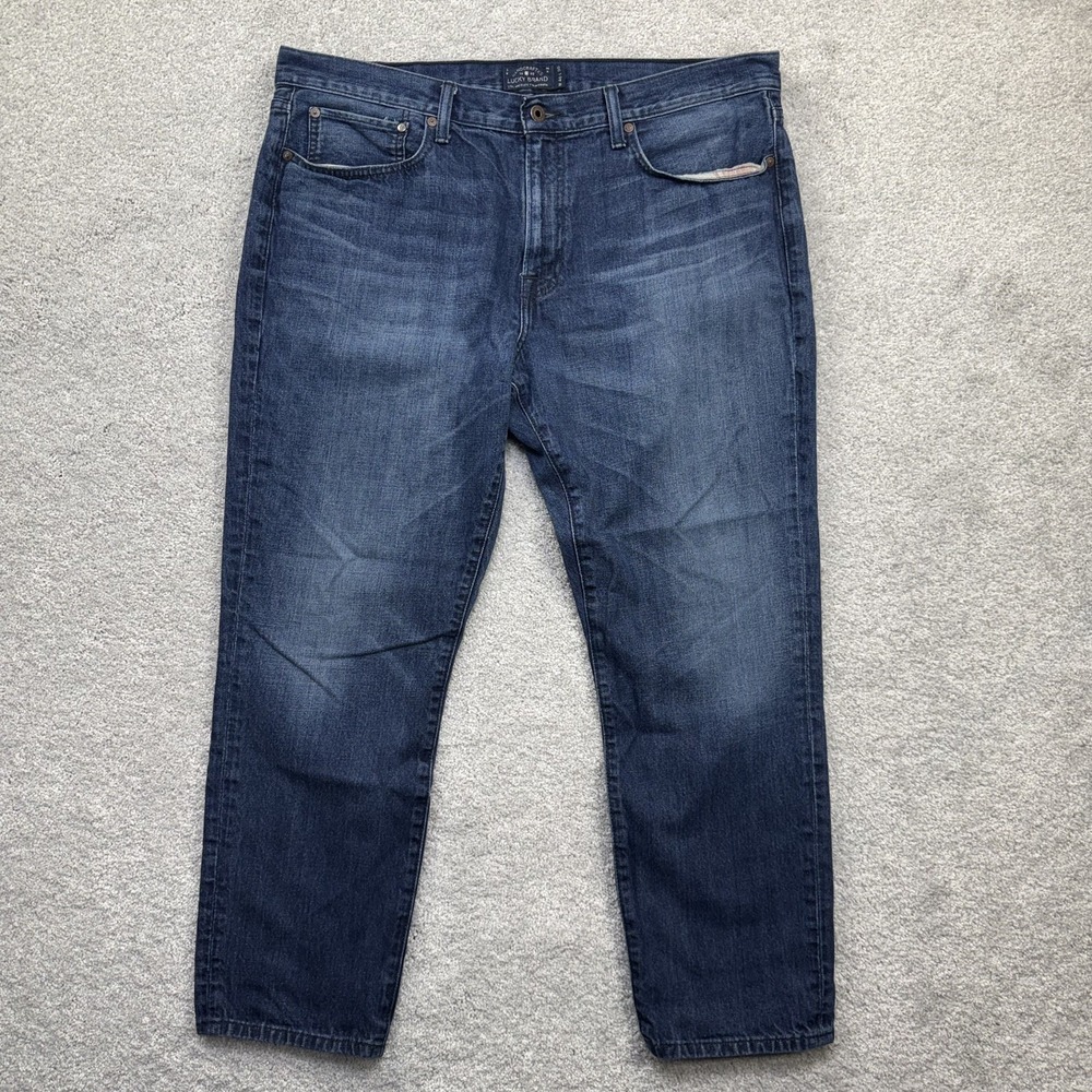 Lucky Brand 121 Heritage Slim Jeans Mens 40x30 Blue Denim Faded 5 Pocket